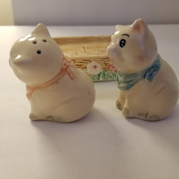 Mercuries Country Farm Tea Set Pig Salt & Pepper Shakers 1994 - Picture 6 of 13
